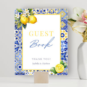 Italienisches Lemon Wedding Guest Book Sign Poster