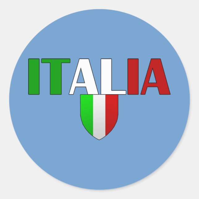 Italienisches Logo-Fahne für Italiener Runder Aufkleber (Vorderseite)