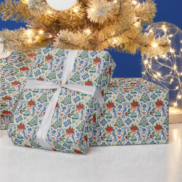 Italienisches Majolika-Weihnachtspapier Geschenkpapier
