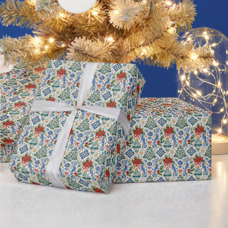 Italienisches Majolika-Weihnachtspapier Geschenkpapier