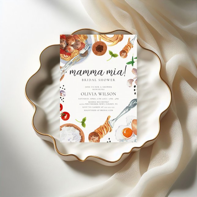 Italienisches Mamma Mia Brautparty Einladung (Von Creator hochgeladen)