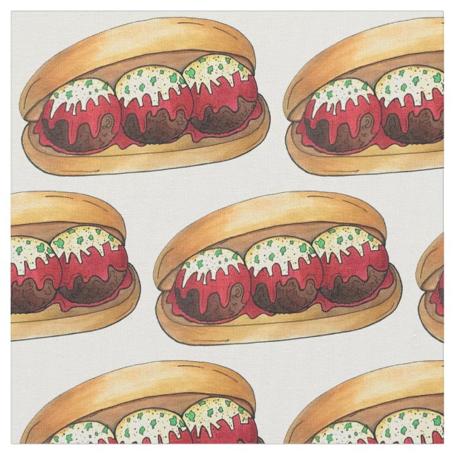 Italienisches Meatball Fleisch Ball Sub Sandwich M Stoff (Nahaufnahme)