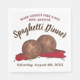 Italienisches Meatballs Spaghetti Wohltätigkeit Ev Serviette