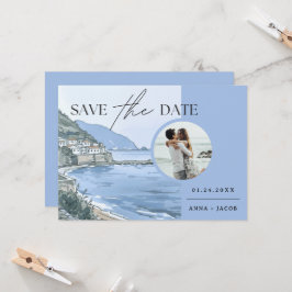 Italienisches Meer mit Foto Save the Date Hochzeit Einladung