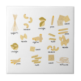 Italienisches Pasta-Gebilde und Namensmuster Fliese