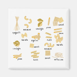 Italienisches Pasta-Gebilde und Namensmuster Magnet