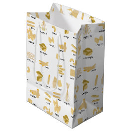 Italienisches Pasta-Gebilde und Namensmuster Mittlere Geschenktüte