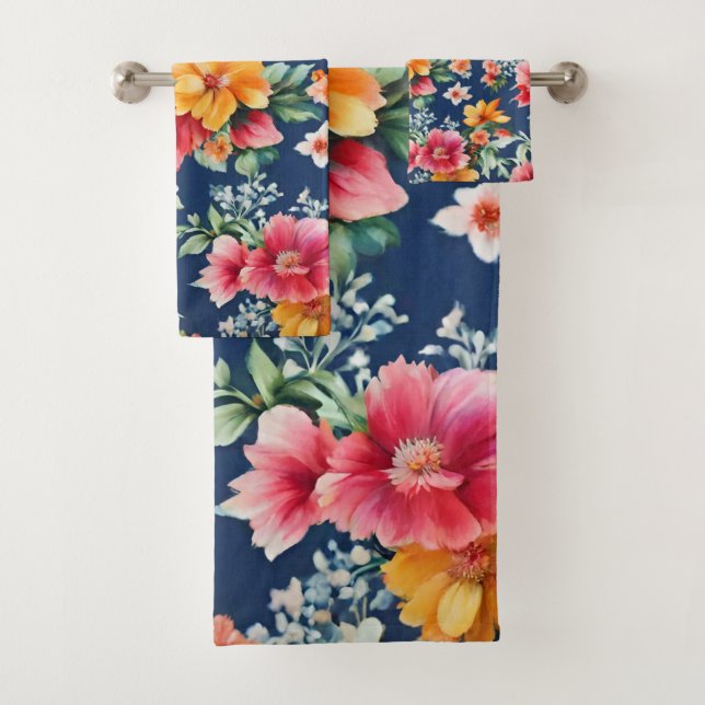 Italienisches Phantastisches Sommerlicht-Blumenmus Badhandtuch Set (Insitu)