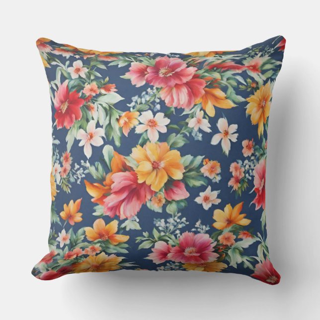Italienisches Phantastisches Sommerlicht-Blumenmus Kissen (Vorderseite)
