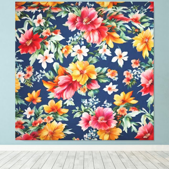 Italienisches Phantastisches Sommerlicht-Blumenmus Leinwanddruck (Insitu (Holzboden))