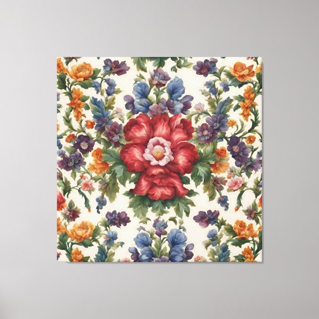 Italienisches Phantastisches Sommerlicht-Blumenmus Leinwanddruck (Vorderseite)