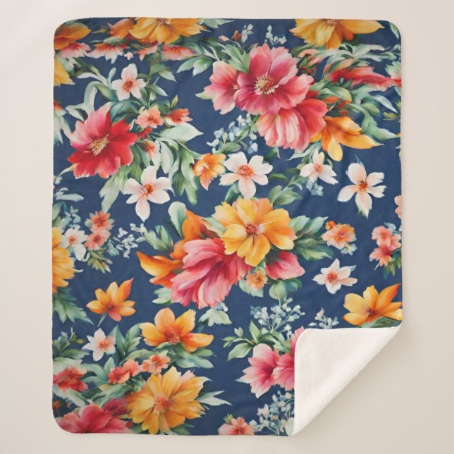 Italienisches Phantastisches Sommerlicht-Blumenmus Sherpadecke (Vorderseite)