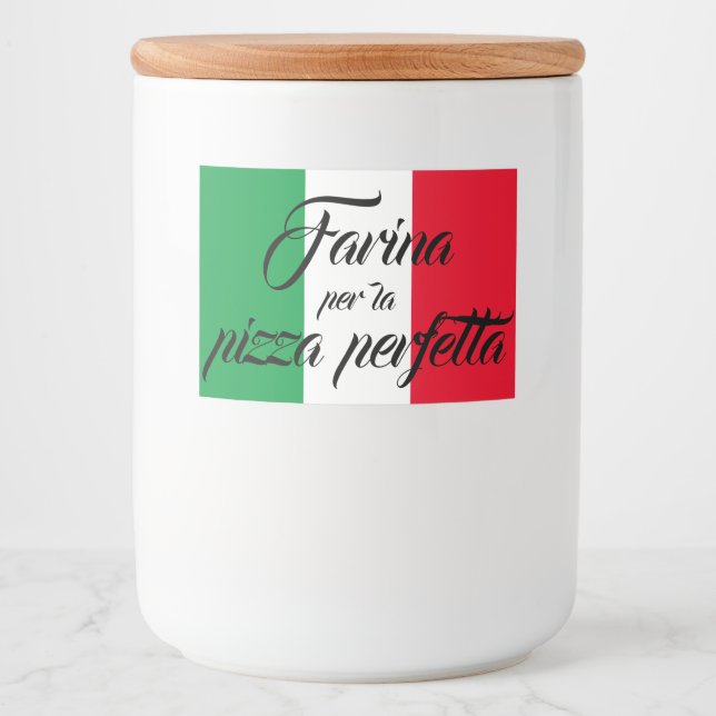 Italienisches Pizza Mehl Jar Label - Pizza Koch pr Lebensmitteletikett (Vorderseite)