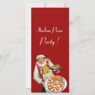 ITALIENISCHES PIZZA-PARTY, PIZZERIA, rot, schwarz