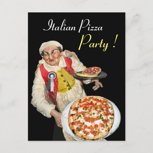 ITALIENISCHES PIZZA-PARTY POSTKARTE (Vorderseite)