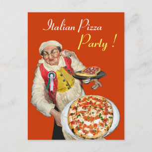 ITALIENISCHES PIZZA-PARTY POSTKARTE