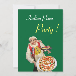 ITALIENISCHES PIZZA-PARTY, RESTAURANT, grün Einladung