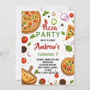 Italienisches Pizzeria-Fest Kochgeburtstag Einladung