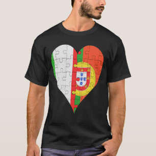 Italienisches portugiesisches Flaggenherz T-Shirt