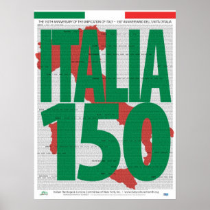 Italienisches Poster zum 150. Jahrestag der Verein