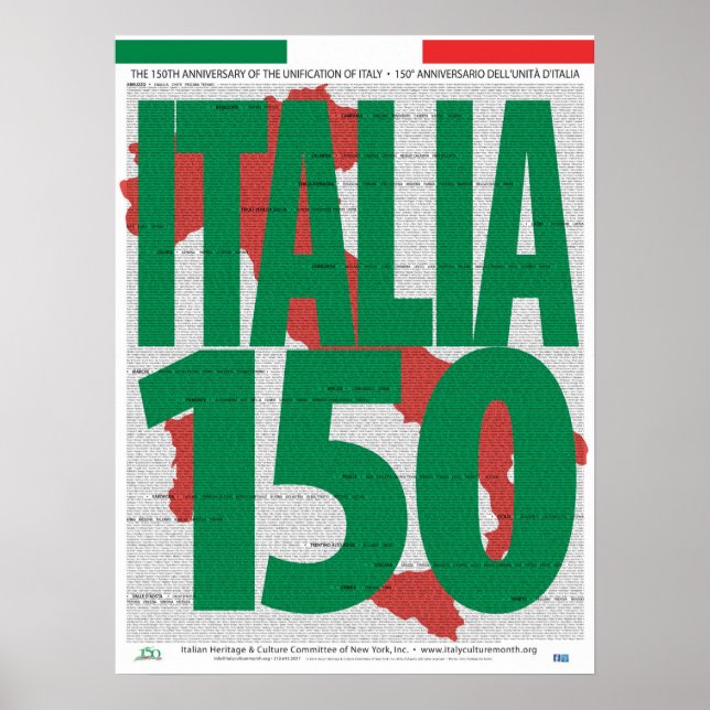 Italienisches Poster zum 150. Jahrestag der Verein (Vorne)