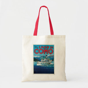 Italienisches Reise-Plakat Lago di Como Vintage Tragetasche