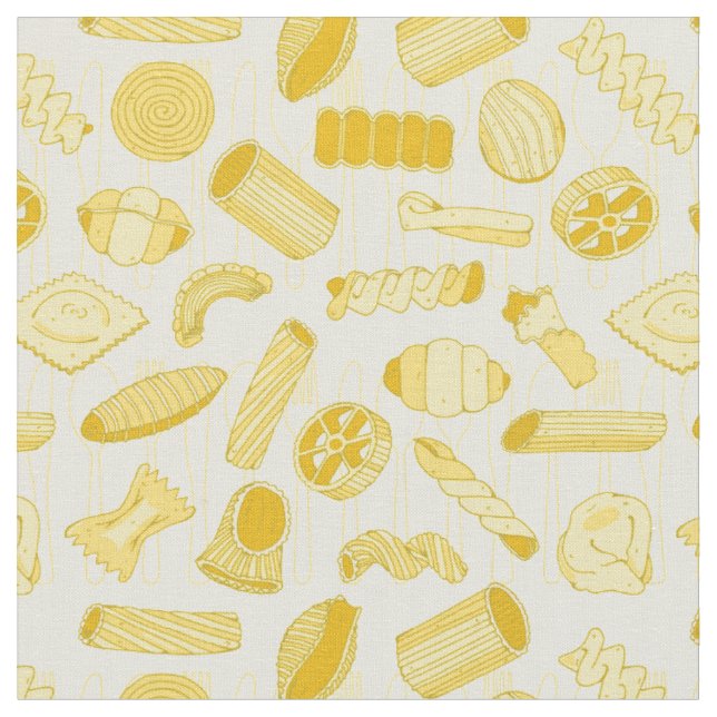 Italienisches Restaurant Pasta Formen Creme Stoff (Nahaufnahme)