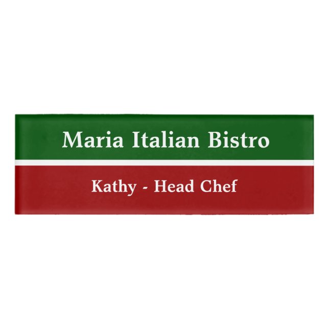 Italienisches Restaurant-Personal Namenschild (Vorderseite)
