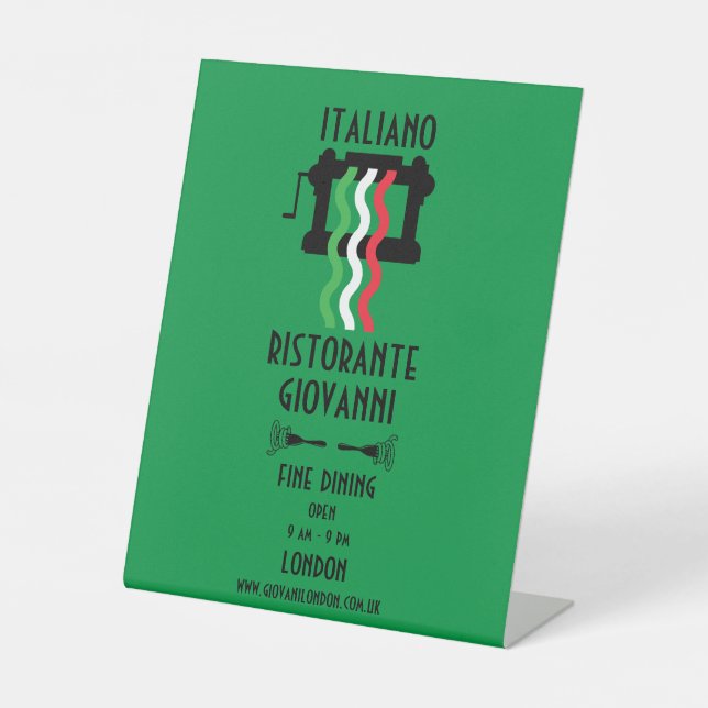 Italienisches Restaurant Sockelschild (Vorderseite)