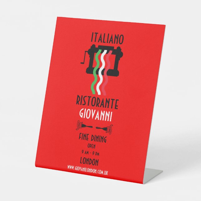 Italienisches Restaurant Sockelschild (Vorderseite)