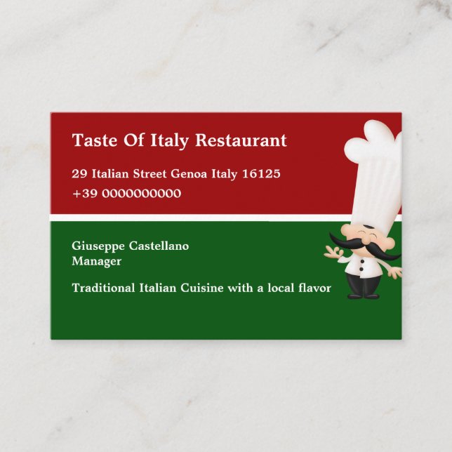 Italienisches Restaurant Visitenkarte (Vorderseite)
