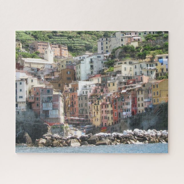 Italienisches Riveria Coast Colorful Seaside Villa Puzzle (Horizontal)