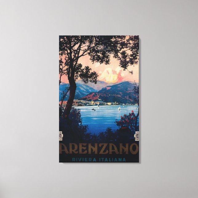 Italienisches Riviera Reiseplakat Leinwanddruck (Vorderseite)