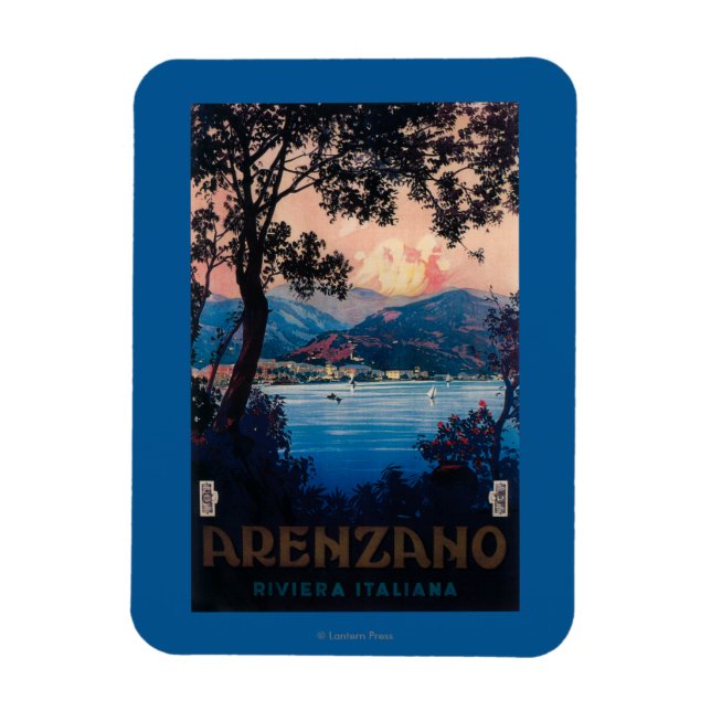 Italienisches Riviera Reiseplakat Magnet (Vertikal)