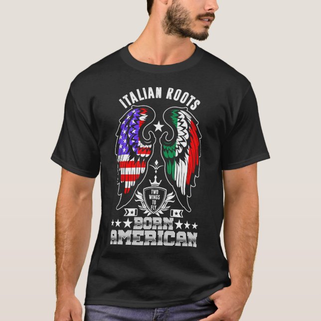 Italienisches Roots-Geborenes American-Tshirt T-Shirt (Vorderseite)