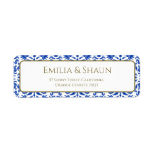 Italienisches Rücksendesiegel für Weiß und Blau