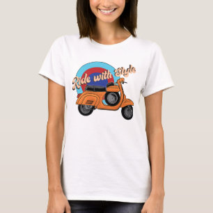 Italienisches Scooter-Shirt Vintage Stylesfahrt T-Shirt