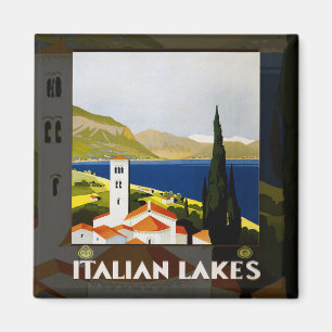 Italienisches Seen Vintage Reiseplakat Magnet