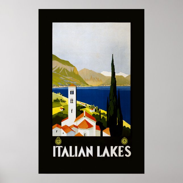 Italienisches Seen Vintage Reiseplakat Poster (Vorne)