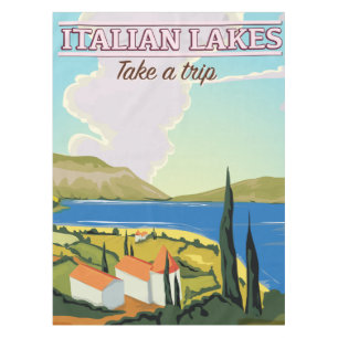 Italienisches Seen Vintage Reiseplakat Tischdecke