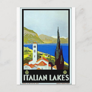 Italienisches Seenviertel Vintage Travel Poster Postkarte