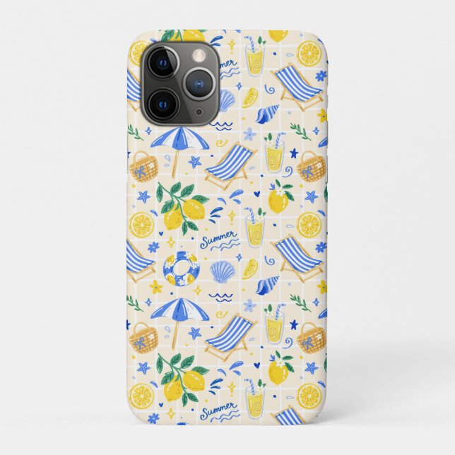 Italienisches Sommer-Zitronen-Strandmuster Case-Mate iPhone Hülle (Rückseite)