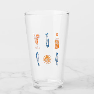 Italienisches Sommerglas Sardinien und Aperol Glas