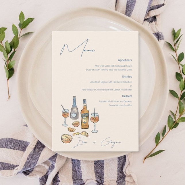 Italienisches Spritz Wedding Menu Menükarte (Von Creator hochgeladen)