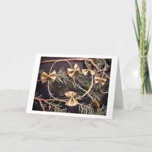 ITALIENISCHES STIL PASTA/GRÜNES DECOR FÜR CHRISTMA FEIERTAGSKARTE