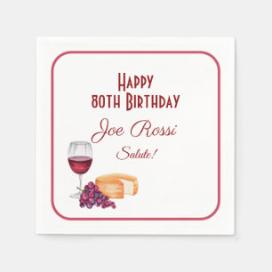 Italienisches Thema 80. Geburtstag Napkin Serviette