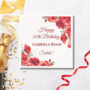 Italienisches Thema 80. Geburtstag Napkin Serviette