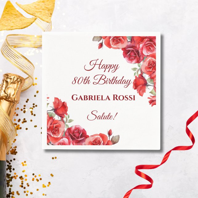 Italienisches Thema 80. Geburtstag Napkin Serviette (Von Creator hochgeladen)