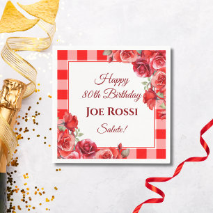 Italienisches Thema 80. Geburtstag Napkin Serviette