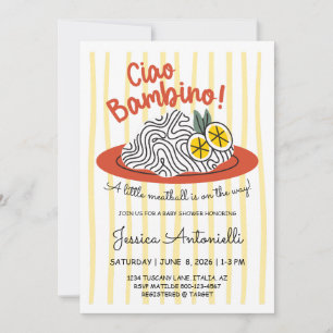 Italienisches Thema Baby Shower Pasta Ciao Bambino Einladung
